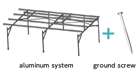 Delivers combination of aluminum systems and ground screws ※optional choice of foundation 